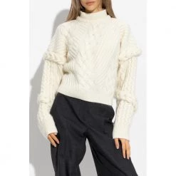 Iceberg Sweater With Standing Collar Beige -Dame-strikkegensere Salg unnamed file 4484