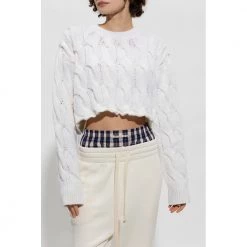 HALFBOY Cropped Sweater White -Dame-strikkegensere Salg unnamed file 4515