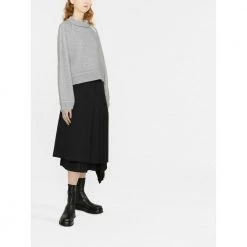 Sacai Round-neck Knitwear Gray -Dame-strikkegensere Salg unnamed file 4567