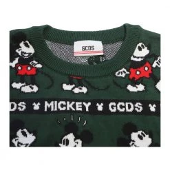 GCDS Mickey Mouse Sweater Green -Dame-strikkegensere Salg unnamed file 4591