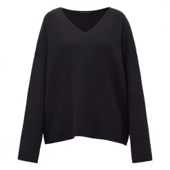 Drykorn Cotton Sweater Black -Dame-strikkegensere Salg unnamed file 4616