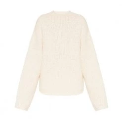 Proenza Schouler Oversize Sweater Beige -Dame-strikkegensere Salg unnamed file 4639
