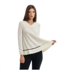 Manila Grace V-neck Knitwear White -Dame-strikkegensere Salg unnamed file 4691