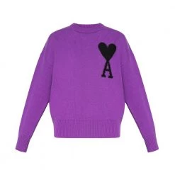 Ami Paris Sweater With Logo Purple 8 Ami Paris Sweater With Logo Purple -Dame-strikkegensere Salg unnamed file 4695