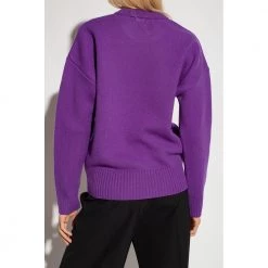 Ami Paris Sweater With Logo Purple 9 Ami Paris Sweater With Logo Purple -Dame-strikkegensere Salg unnamed file 4696
