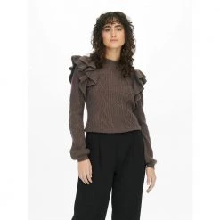 JACQUELINE De YONG Round-neck Knitwear Brown -Dame-strikkegensere Salg unnamed file 4774
