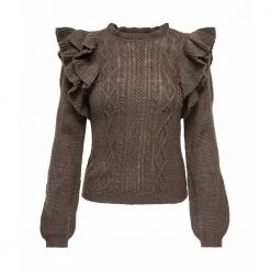 JACQUELINE De YONG Round-neck Knitwear Brown -Dame-strikkegensere Salg unnamed file 4775