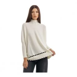 Manila Grace Round-neck Knitwear White -Dame-strikkegensere Salg unnamed file 4804