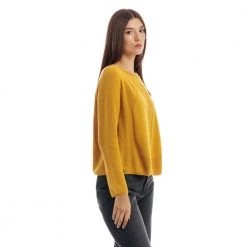 Manila Grace Round-neck Knitwear Yellow -Dame-strikkegensere Salg unnamed file 4893