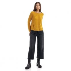 Manila Grace Round-neck Knitwear Yellow -Dame-strikkegensere Salg unnamed file 4894