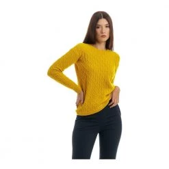Drumohr Round-neck Knitwear Yellow -Dame-strikkegensere Salg unnamed file 4926