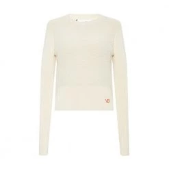 Victoria Beckham Sweater With Logo Beige