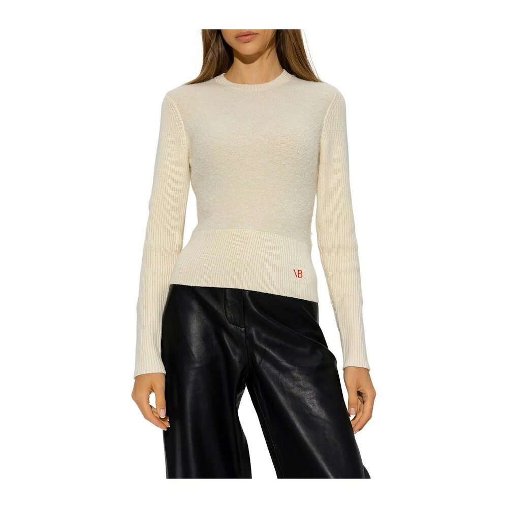 Victoria Beckham Sweater With Logo Beige 2 Victoria Beckham Sweater With Logo Beige - Bilde 2