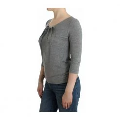 Roberto Cavalli 3/4 Sleeves Jumper Top Gray -Dame-strikkegensere Salg unnamed file 5007