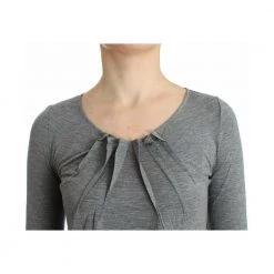 Roberto Cavalli 3/4 Sleeves Jumper Top Gray -Dame-strikkegensere Salg unnamed file 5009