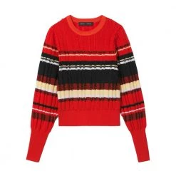 Proenza Schouler Striped Fil Coupe Sweater Red