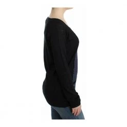 Costume National Striped V-neck Sweater Black -Dame-strikkegensere Salg unnamed file 5059
