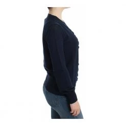 Costume National V-neck Sweater Blue -Dame-strikkegensere Salg unnamed file 5083