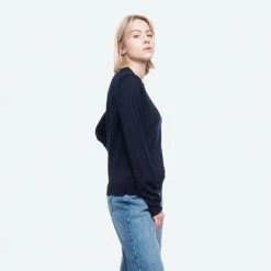 Wood Wood Women's Sweater 10001006-4142 Blue -Dame-strikkegensere Salg unnamed file 5107