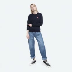 Wood Wood Women's Sweater 10001006-4142 Blue -Dame-strikkegensere Salg unnamed file 5108