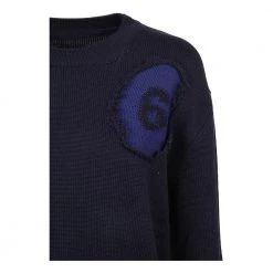 MM6 Maison Margiela Sweater Blue -Dame-strikkegensere Salg unnamed file 5263