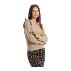 Liu Jo Round-neck Knitwear Beige -Dame-strikkegensere Salg unnamed file 529