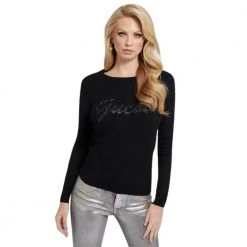 Guess Round-neck Knitwear Black -Dame-strikkegensere Salg unnamed file 5304