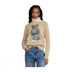 Polo Ralph Lauren New Orleans Polo Bear Sweater Beige -Dame-strikkegensere Salg unnamed file 5384