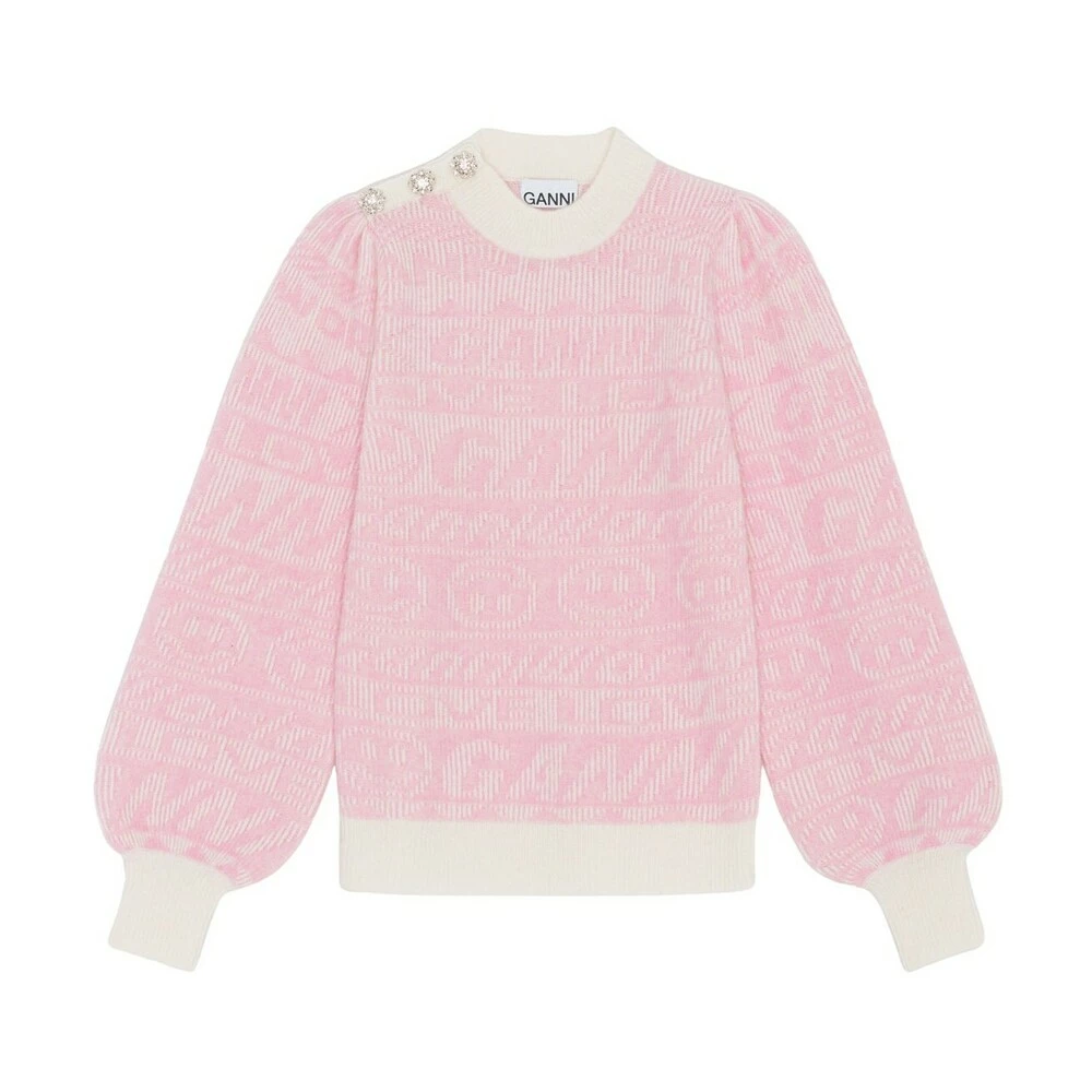 Egret Ganni Pullover Pattern Genser Pink 4 Egret Ganni Pullover Pattern Genser Pink - Bilde 4