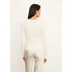 Vince Textured Rib Crew Off Gensere White -Dame-strikkegensere Salg unnamed file 5562