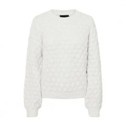 Pieces Round-neck Knitwear White