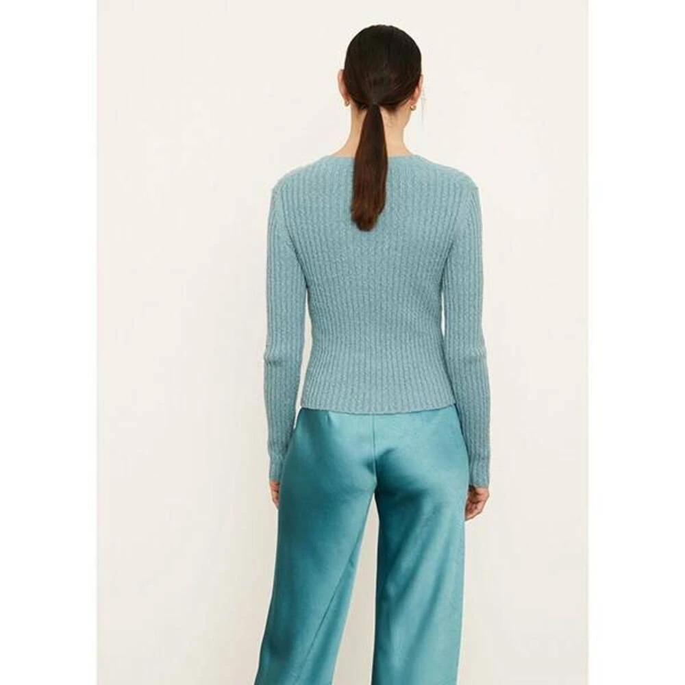 Vince Textured Rib Crew Gensere Blue 2 Vince Textured Rib Crew Gensere Blue - Bilde 2