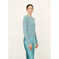 Vince Textured Rib Crew Gensere Blue 7 Vince Textured Rib Crew Gensere Blue -Dame-strikkegensere Salg unnamed file 5587