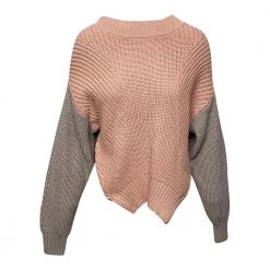 Self Portrait Two Tone Knit Sweater Pink -Dame-strikkegensere Salg unnamed file 596