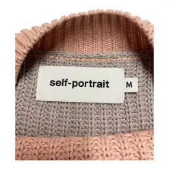 Self Portrait Two Tone Knit Sweater Pink -Dame-strikkegensere Salg unnamed file 597