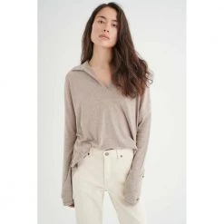 InWear Diddeiw Polo Blouse Dame Beige -Dame-strikkegensere Salg unnamed file 667