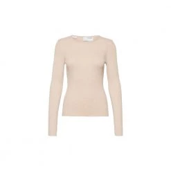 Selected Femme Lydia Knit Rib O-neck Pink