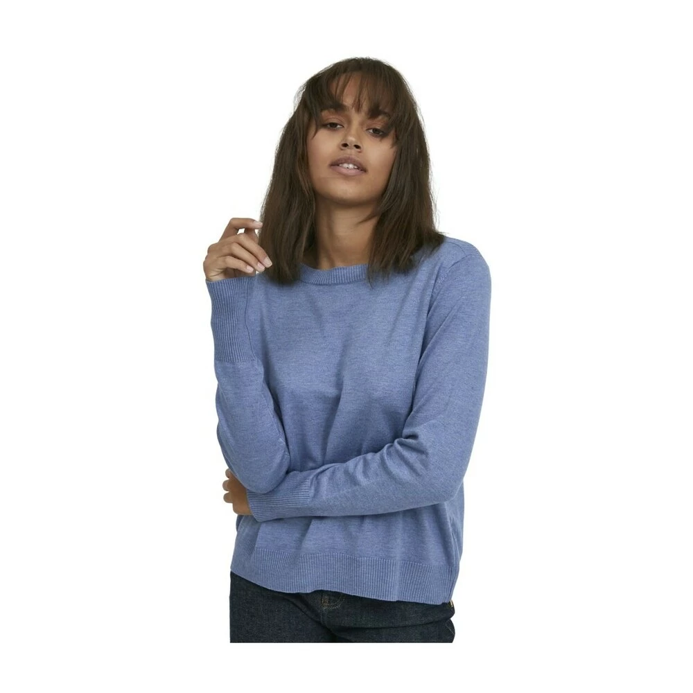 PULZ Jeans Sara Boatneck Pullover Blue 1 PULZ Jeans Sara Boatneck Pullover Blue