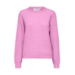 Rosa Selected Femme Slfmoa Knit O-Neck Gensere Pink