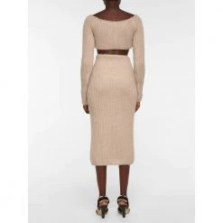 Fendi Crop Knit Sweater In Nude Beige -Dame-strikkegensere Salg unnamed file 729