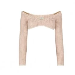Fendi Crop Knit Sweater In Nude Beige -Dame-strikkegensere Salg unnamed file 731