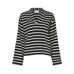 Selected Femme Cropped V-Neck Sweat Black