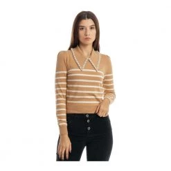 Liu Jo Round-neck Knitwear Beige -Dame-strikkegensere Salg unnamed file 811