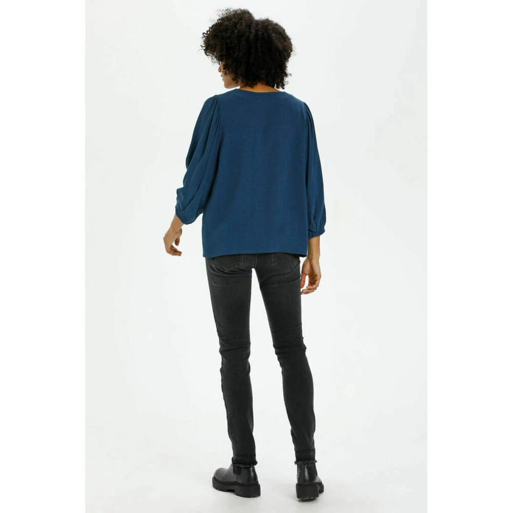 Cream Blouse Blue 1 Cream Blouse Blue