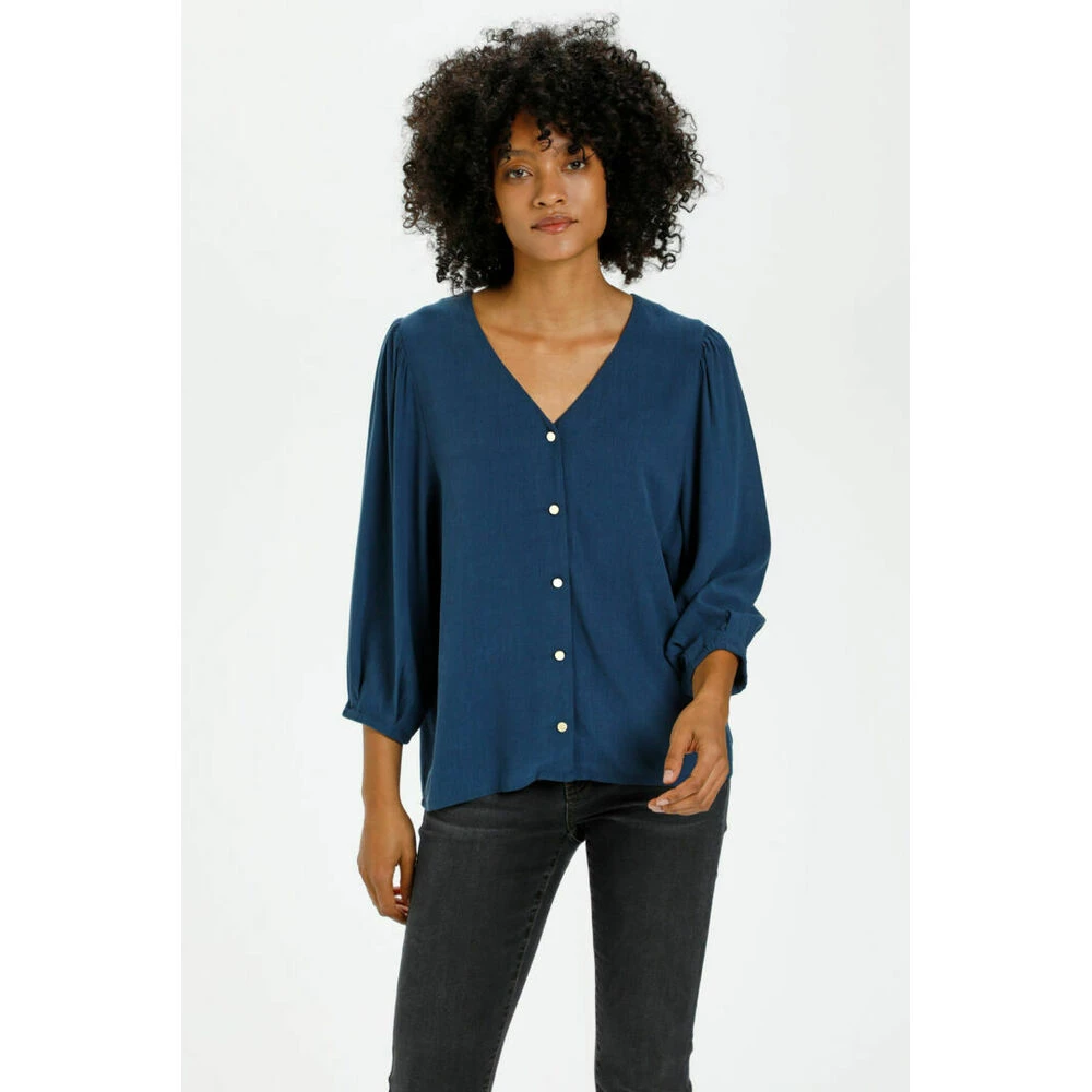 Cream Blouse Blue 4 Cream Blouse Blue - Bilde 4