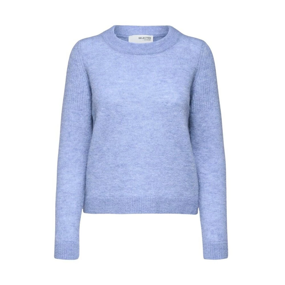 Selected Femme Sia Knit O-Neck Gensere Purple 1 Selected Femme Sia Knit O-Neck Gensere Purple