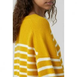 Closed Striped Crew Neck Sunflower Yellow -Dame-strikkegensere Salg unnamed file 864
