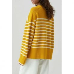 Closed Striped Crew Neck Sunflower Yellow -Dame-strikkegensere Salg unnamed file 865