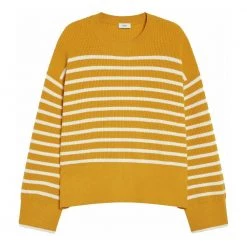 Closed Striped Crew Neck Sunflower Yellow -Dame-strikkegensere Salg unnamed file 866