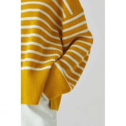 Closed Striped Crew Neck Sunflower Yellow -Dame-strikkegensere Salg unnamed file 868